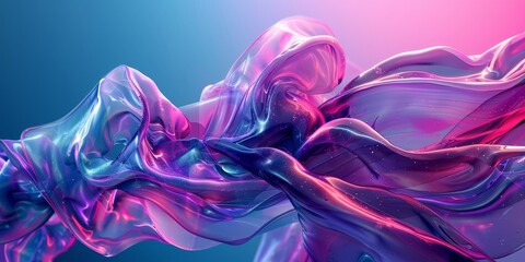 Obraz premium A purple and blue wave of fabric with a purple and blue background
