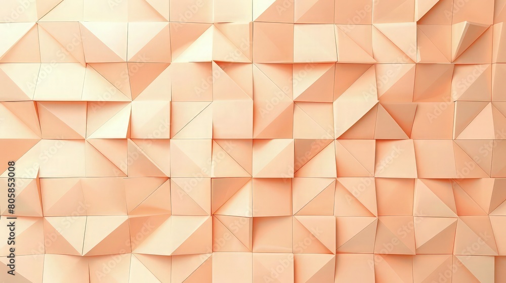 Poster a sleek light peach cubic blank geometric background with copy space for your text