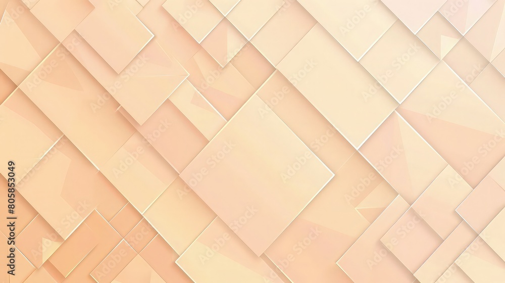 Poster a sleek light peach cubic blank geometric background with copy space for your text