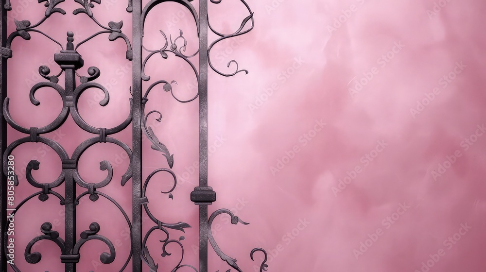 Poster a soft blush pink backdrop with black steel design on it abstract background with copy space for you