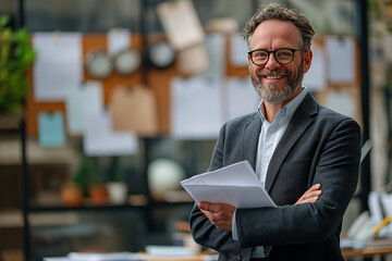 businessman rwith notes in hand