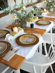 Beautiful table setting with floral decor.