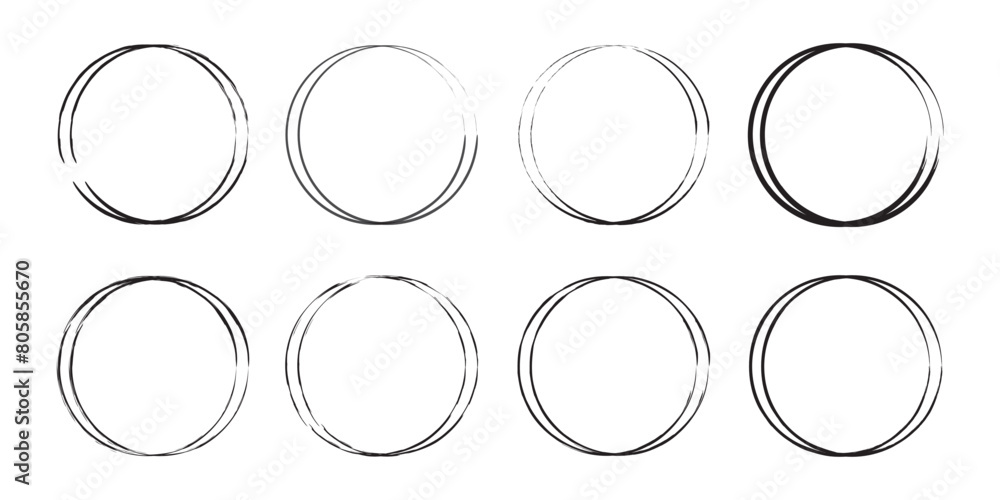 Poster ink circle icon. black simple round frame. freehand picture. abstract texture. vector illustration. 