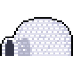 Pixel art cartoon igloo icon