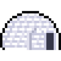 Pixel art cartoon igloo icon 2
