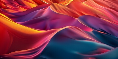 Obraz premium A colorful, abstract painting of a desert landscape with a blue and purple sky