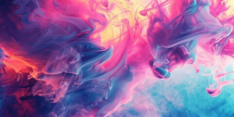 Fototapeta premium A colorful, abstract painting of smoke