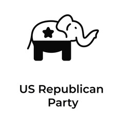 Get his amazing icon of us republican party, elephant vector