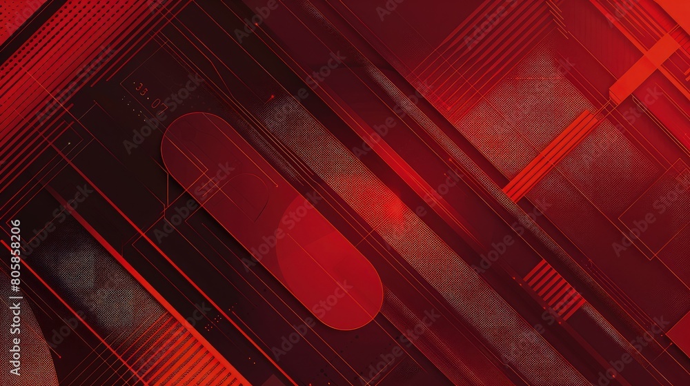 Poster a sophisticated red gradient with flower and lines abstract background