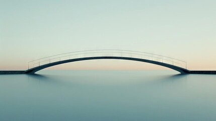 Obraz premium A minimalist depiction of a bridge spanning across negative space, hinting at a connection
