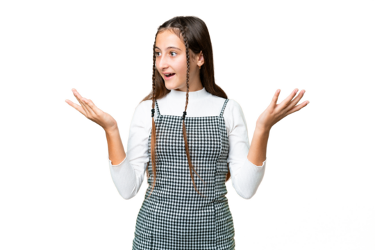Young girl over isolated chroma key background with surprise facial expression