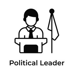 Get this amazing icon of political leader in modern design style