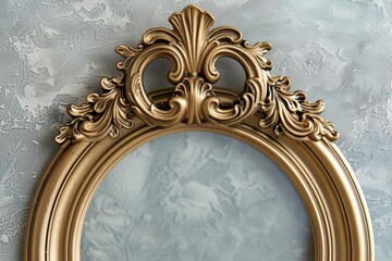 A round photo frame adorned in metal gold presents a perfect blend of old antique charm with a touch of luxury, ideal for showcasing cherished memories, Sharpen art