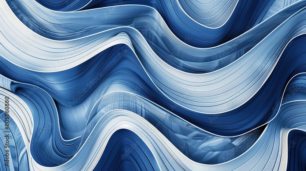Poster an artistic background featuring waves made from geometric shapes in primary colors, where curves an