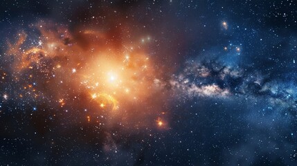 cosmic dust and radiant stars in the abyss of deep space 