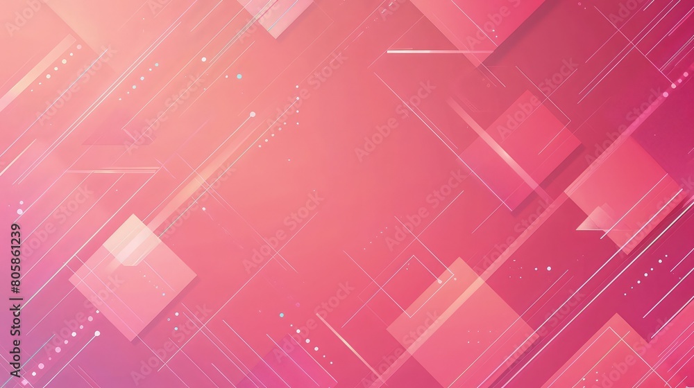 Poster a geometric square and different shapes constructed from layers of primary colored shapes