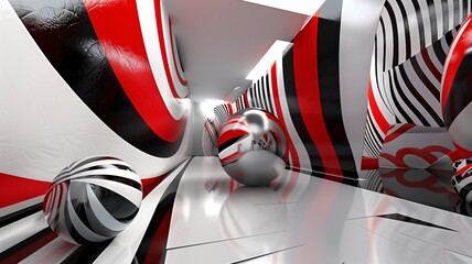 Modern art gallery abstraction creative 3D stylish collage 