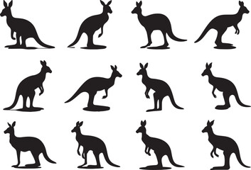 kangaroo Silhouette Vector Illustration
