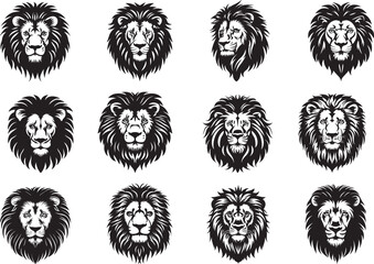 Lion face Silhouette Vector Illustration
