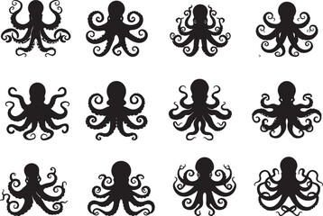Octopus Silhouette Vector Illustration