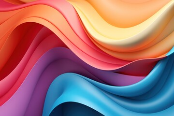 A colorful wave with a red stripe on the left and a yellow stripe on the right