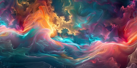 Naklejka premium Colorful Clouds: An Abstract Painting
