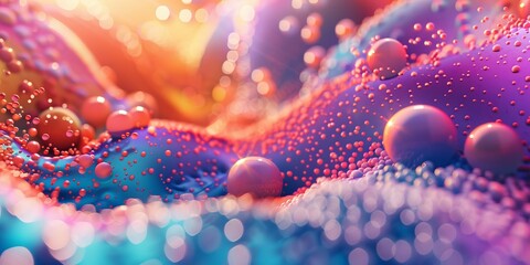 Close Up of Colorful Liquid Filled With Bubbles