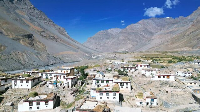 Spiti Valley, Himalayas from drone, aerial view