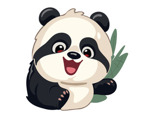 Portrait of a happy cartoon panda