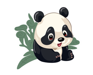 Fototapeta premium Surprised cartoon panda