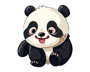 Fototapeta premium Smiling cartoon panda