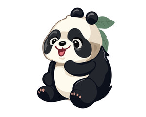 Cheerful cartoon panda