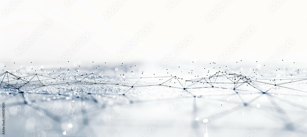 Aufkleber Abstract minimalist plexus network background. Generative AI technology.	
