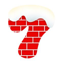 Letters A-Z and numbers 0-9, chimney theme on Christmas Day.
