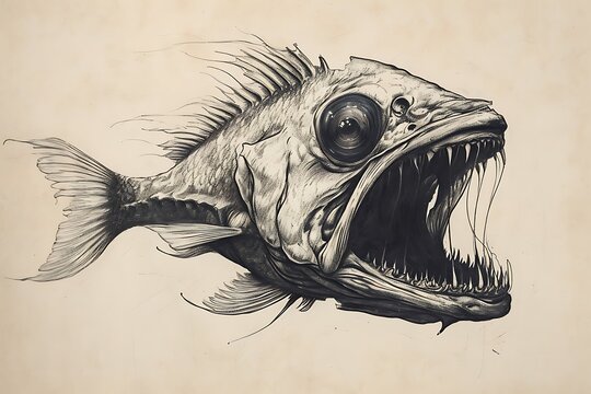 hand drawn illustration of a fish