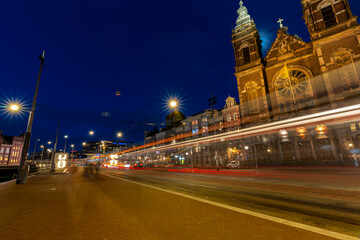 Fototapeta premium view of the city hall Amsterdam