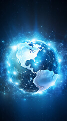 Fototapeta premium Abstract digital earth with global network and connectivity