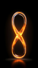 3D infinity symbol composed of orange glow