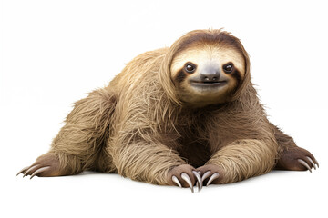 Fototapeta premium Sloth over isolated white background. Animal