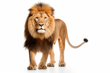 Obraz premium Lion over isolated white background. Animal
