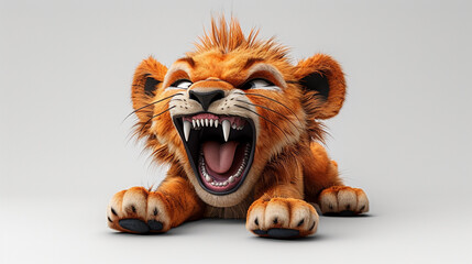 roaring cartoon lion