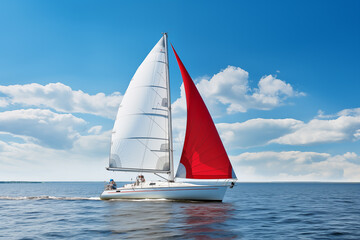 nice sailboat in the sea sailing at outdoor