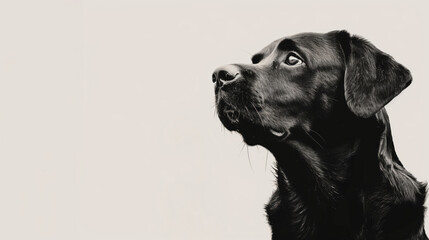 Dramatic Black Labrador Portrait In Monochrome Style