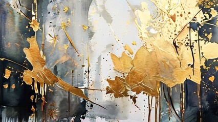 abstract background, oil painting on canvas, yellow and white colors