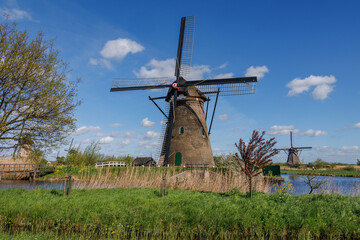 Die Windmühlen von Kinderdijk in den Niederlanden