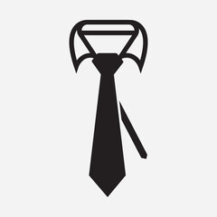 Tie icon. Necktie Silhouette, vector, icon design. Tie vector icon. Student's dress code tie vector. Professional business man dress code tie icon, silhouette. Vector illustration.