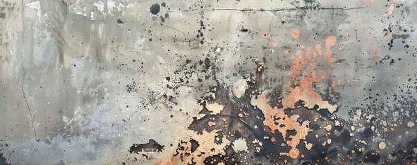 An abstract blend of paint splatters and burn marks on concrete, creating an industrial grunge effect