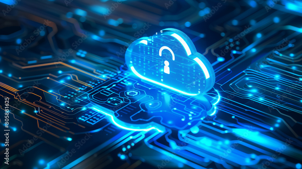 Poster data encrypted and stored securely in cloud servers protected by multi-layered security measures.