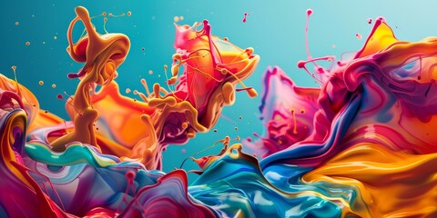 Mixing a Variety of Colored Paint Together