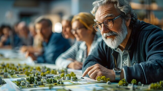 Community Development Planning Meeting Discussing Future Projects and Sustainability Initiatives